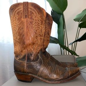 Lucchese handmade lizard Cowboy boots
